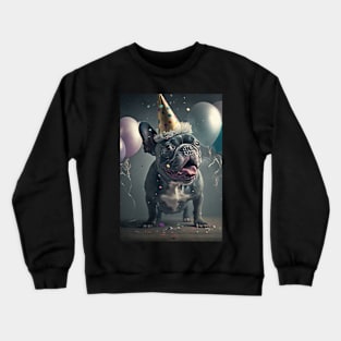 Black French Bulldog Birthday Card #2 Crewneck Sweatshirt